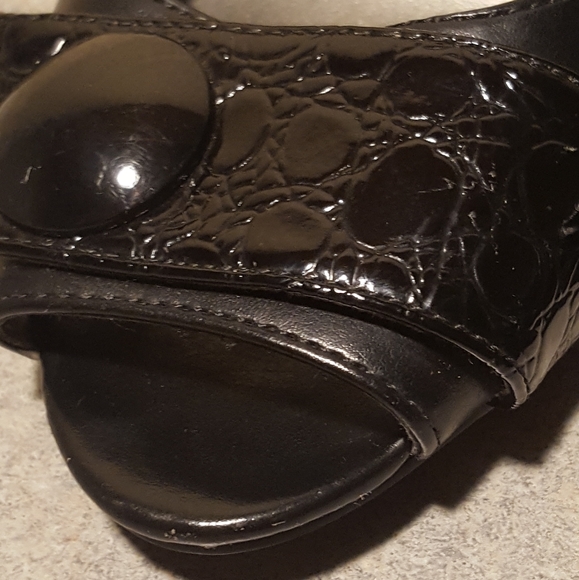 Madeline Stuart Open Toe Black Heels 9W - Picture 7 of 9